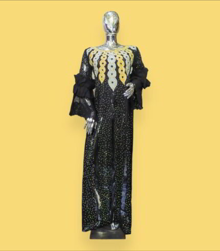 Oreofe Collection: Boubou Kaftan with Silver and Gold Embroidery