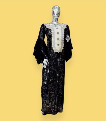 Oreofe Collection: Boubou Kaftan with Yellow Embroidery