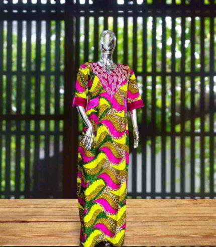 Amaka Collection: Opulent Opal Off-Shoulder Dress