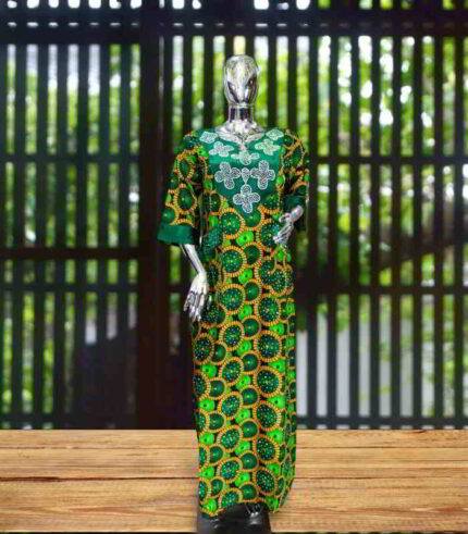 Amaka Collection: Coral Cascade Stone-Adorned Gown