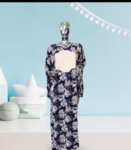 Ara Collection: Velvet Visions Abaya Kaftan - Intricate Embroidery