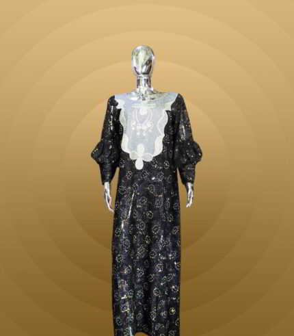 Bola Collection: Boubou Kaftan - Embroidered Sophistication with Bedazzling Stone Embellishments