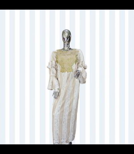 Bolu Collection: Mystical Melody Boubou Kaftan - Embroidered Elegance with Glistening Stones