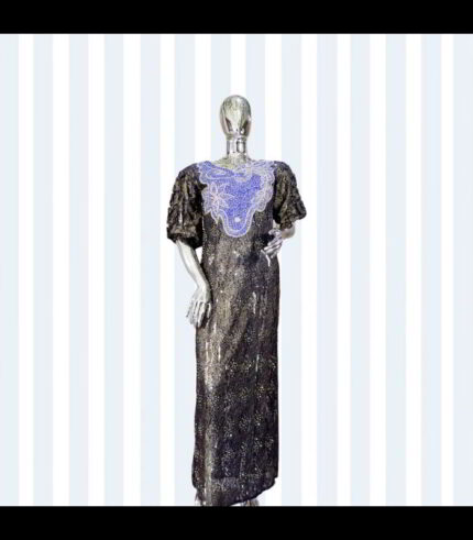 Bolu Collection: Enchanted Eden Boubou Kaftan - Embroidered Splendor with Twinkling Stones