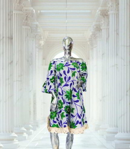 Ebun Collection: Opulent Oasis Stone-Embellished Dress