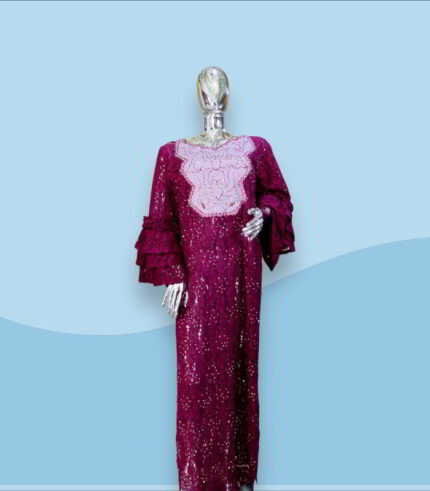 Ekene Collection: Golden Glow Kaftan - Embroidered Magnificence with Glistening Stones