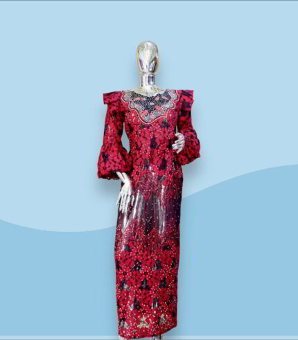 Ekene Collection: Radiant Reverie Kaftan - Embroidered Splendor with Gleaming Stones