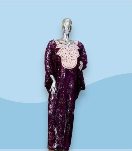 Ekene Collection: Elegant Enchantment Kaftan - Intricate Embroidery and Gleaming Stones