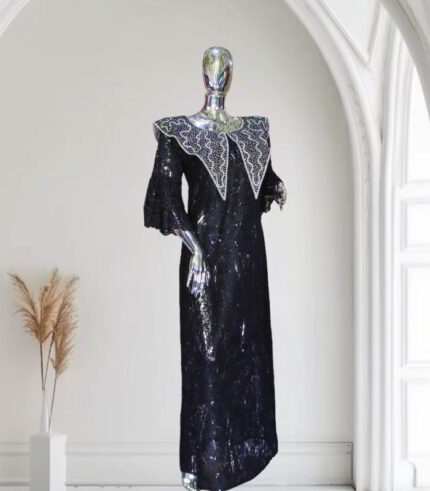 Eri Collection: Enigmatic Elegance Boubou Kaftan - Luxurious Embroidery with Sparkling Stones