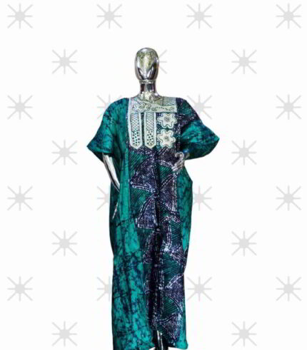 Ewa Collection: Royal Reflections Boubou Kaftan - Luxurious Embroidery with Dazzling Stones