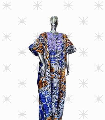 Ewa Collection: Enchanted Elegance Boubou Kaftan - Embellished Embroidery with Glistening Stones