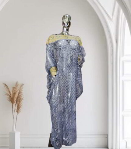 Hodan Collection: Off-shoulder  Abaya Boubou with Stunning Embroidery