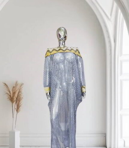 Hodan Collection: Off-shoulder Abaya Boubou Enhanced with Exquisite Embroidery