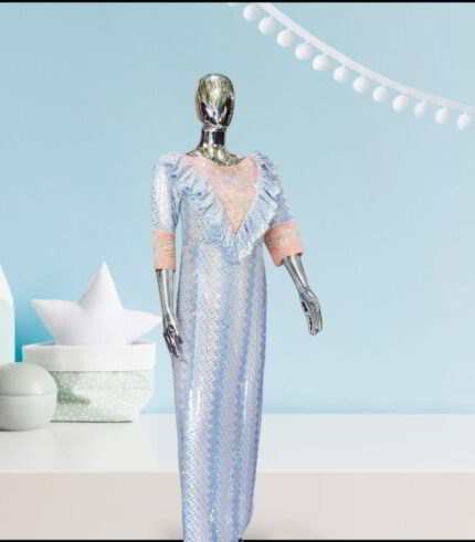 Ife Collection: Majestic Mosaic Kaftan - Embroidered Elegance with Glistening Stones