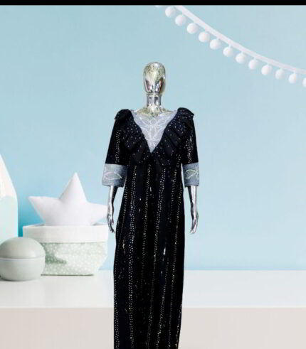Ife Collection: Enchanted Opulence Kaftan - Handcrafted Embroidery Adorned with Shiny Stones