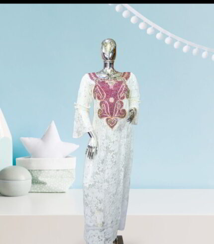 Ire Collection: Luxurious Luminary Kaftan - Embellished Embroidery and Gleaming Stones
