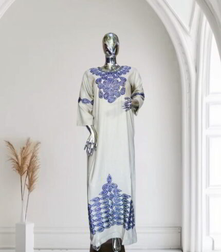 Ikem  Boubou Collection: Embroidered Elegance with Intricate Stone Detailing