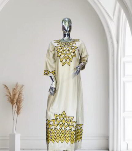 Ikem Boubou Collection: Embroidered Chic with Shimmering Stone Detailing