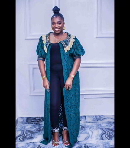 Ini Collection: Kimono with Elegance Of Aso Oke Fabric and Exquisite Embroidery