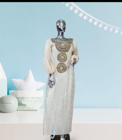 Moronke Collection: Ethereal Essence Kaftan - Embellished Beauty with Radiant Stones