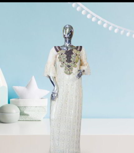 Moronke Collection: Golden Glow Kaftan - Embroidered Magnificence with Glistening Stones