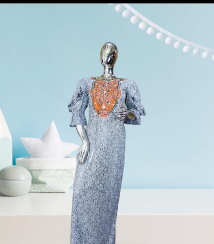Nimi Collection: Twilight Tranquility Kaftan - Embroidered Beauty with Shiny Stones