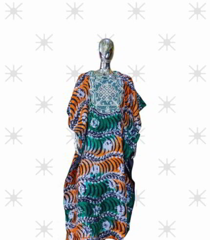 Nifemi Collection: Crystal Cascade Boubou Kaftan - Embroidered Opulence with Shimmering Stones