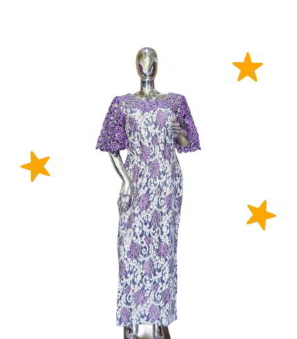 Olori Collection: Gilded Gardens Kaftan - Intricate Embroidery and Shimmering Stones