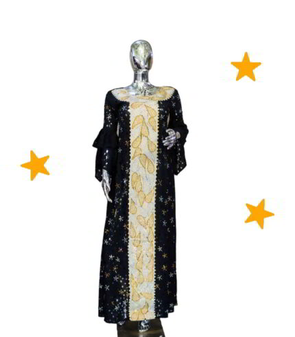 Omooba Collection: Elegant Enchantment Kaftan - Intricate Embroidery and Gleaming Stones