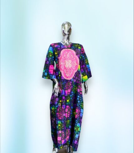 Sope Collection: Regal Essence Ankara Boubou - Intricate Embroidery and Dazzling Stones