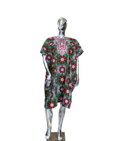 Tiolu Collection: Golden Heritage Danshiki Boubou - Handcrafted Embroidery with Shimmering Stones