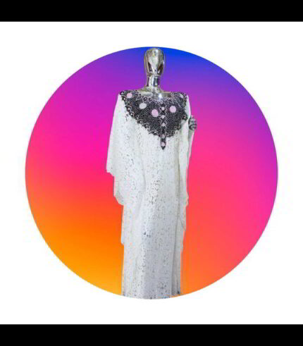 Toke Collection: Moonlit Mirage Boubou Kaftan - Embroidered Opulence with Lustrous Stones