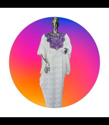 Toke Collection: Twilight Tango Boubou Kaftan - Embroidered Splendor with Dazzling Stones