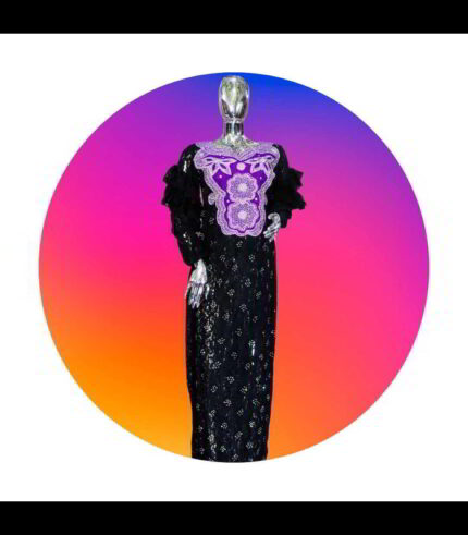 Tomi Collection Boubou Kaftan: Embroidered Sophistication with Bedazzling Stone Embellishments