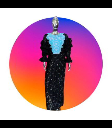 Tomi Collection Boubou Kaftan: Embroidered Beauty with Radiant Crystal Embellishments