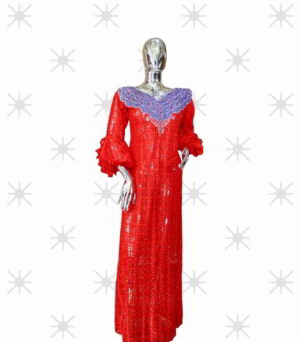 Wura Collection  Boubou Kaftan: Embroidered Style with Mesmerizing Stone Detailing