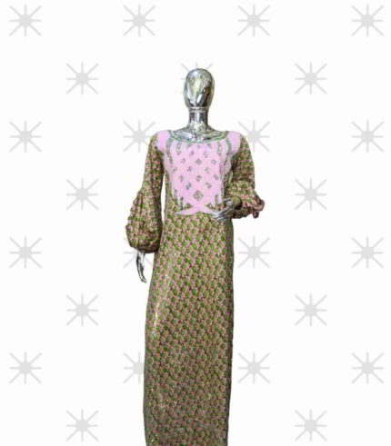 Wura Collection  Boubou Kaftan: Embroidered Luxury with Gleaming Stone Accents