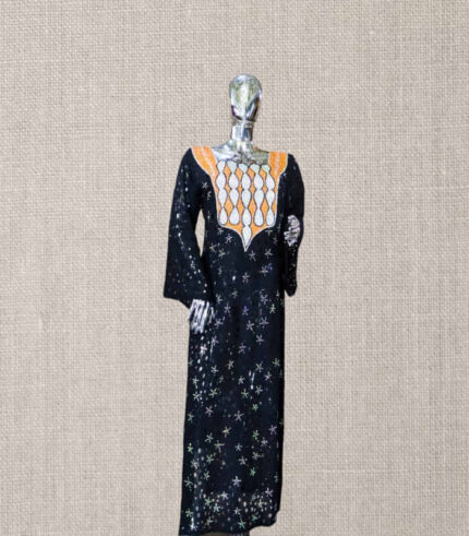 Yimi Collection Boubou Kaftan: Embroidered Grace with Dazzling Gemstone Detailing