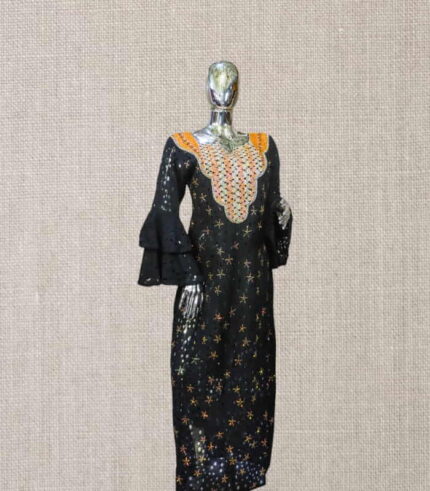 Yimi Collection Boubou Kaftan: Embroidered Class with Shining Crystal Embellishments