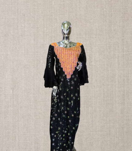 Yimi Collection Boubou Kaftan: Embroidered Chic with Sparkling Crystal Detailing