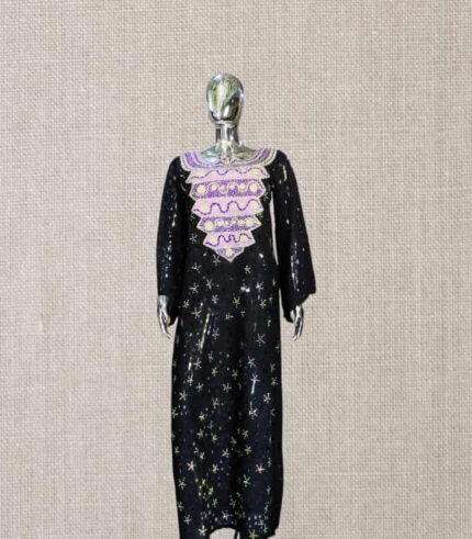 Yimi Collection Boubou Kaftan: Embroidered Beauty with Radiant Gemstone Embellishments