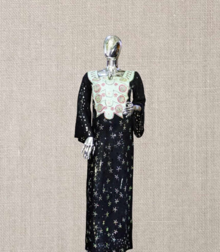 Yimi Collection Boubou Kaftan: Embroidered Opulence with Shimmering Stone Accents