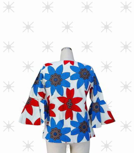 Ime Collection: Ankara Top Adorned with Exquisite Dazzling Gemstones