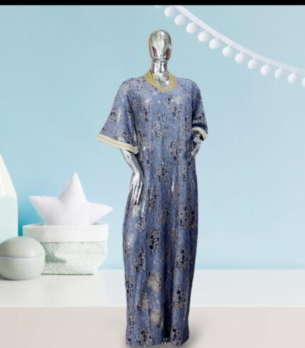 Amarachi Boubou Kaftan: Opulent Beaded Neckline Boubou Robe