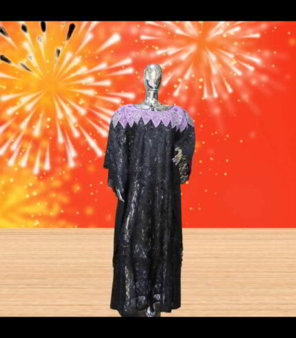 Tinu Collection: Opulent Onyx Embroidery Kaftan